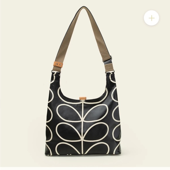 Orla Kiely Bags Orla Kiely Midi Crossbody In Linear Stem Liquorice